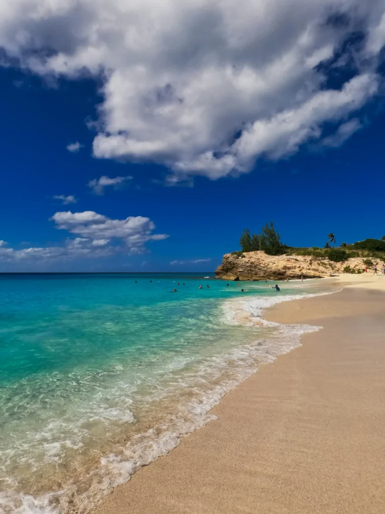 Scenic beach view captured on St Martin boat tours around the island