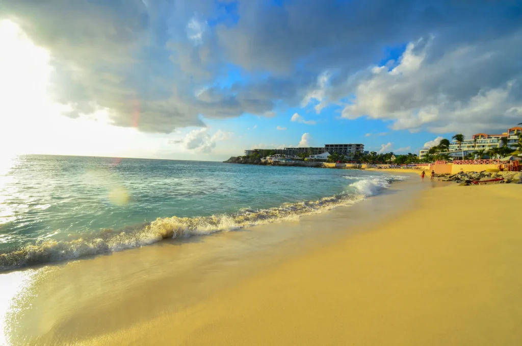 Maho beach, st maarten. View of Royal Islander