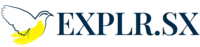 EXPLR.SX Logo with Sugardbird in Blue