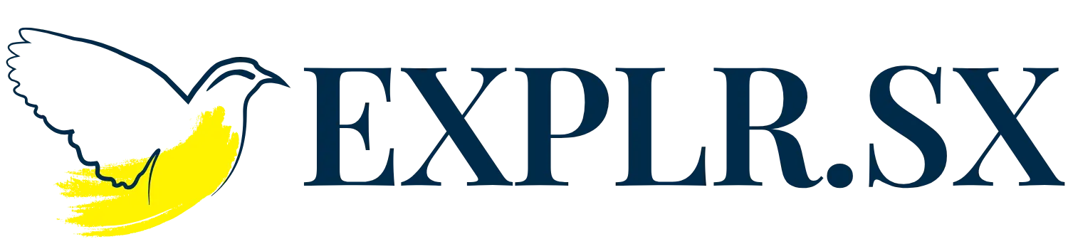 EXPLR.SX Logo with Sugardbird in Blue