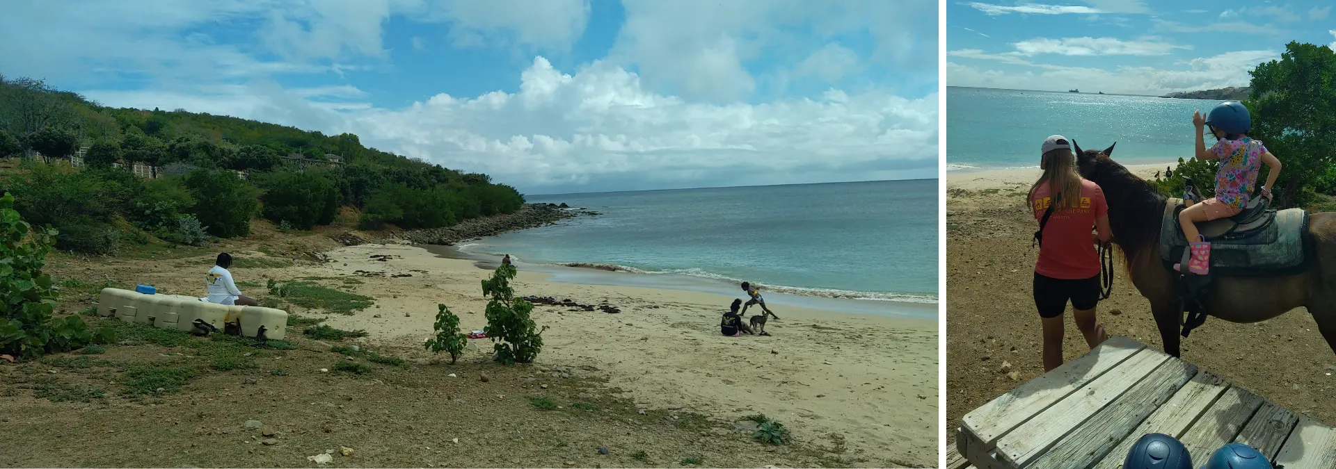 Horse riding and quiet beach at Seaside Nature Park near Cay Bay, St Maarten