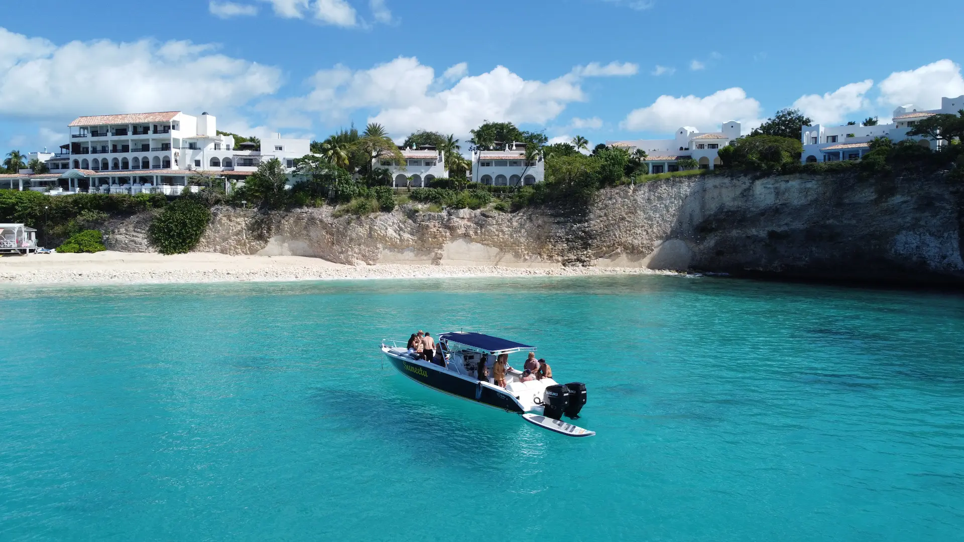 discover anguilla with our private boat trips departing from Cole Bay, St Maarten