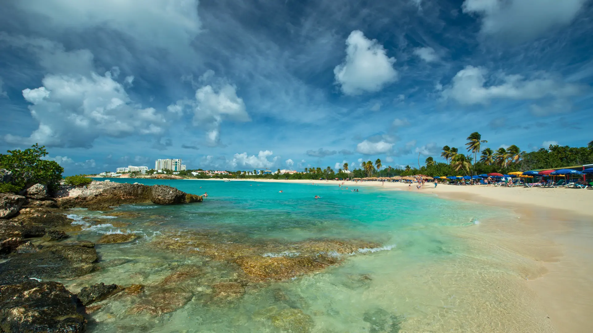 Snorkeling along the rocky north end of Mullet Bay Beach St Maarten