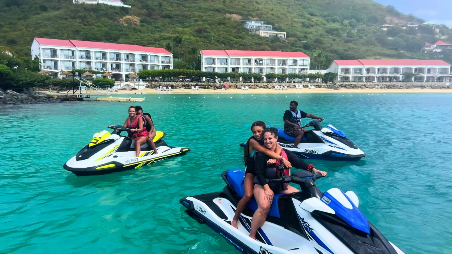 group on a guided jet ski tour from anse marcel saint-martin