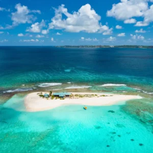 Sandy Island and Anguilla on horizon
