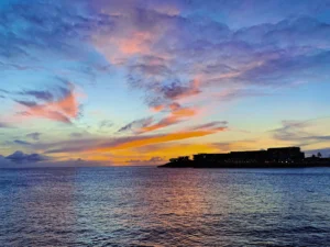 A St Maarten sunset from a private boat charter