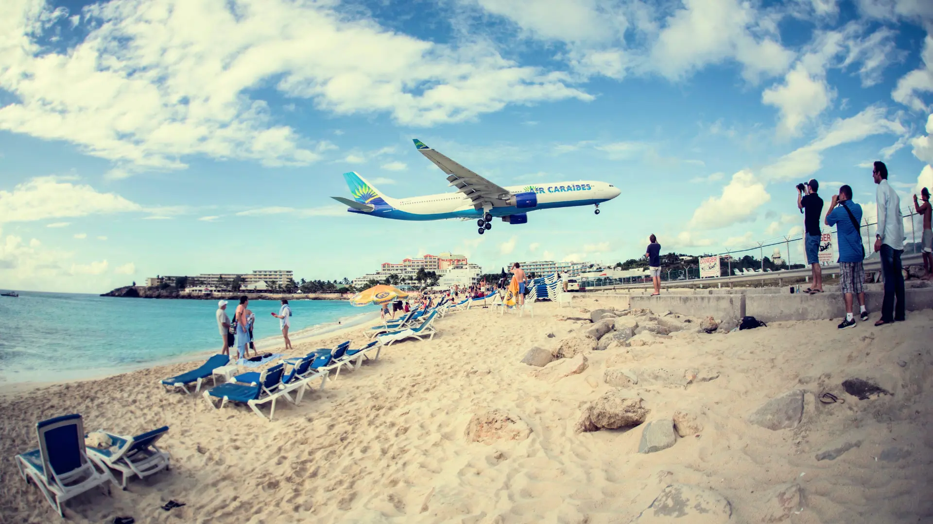 Maho Beach St Maarten plane landing experience during private cruise excursion from Philipsburg