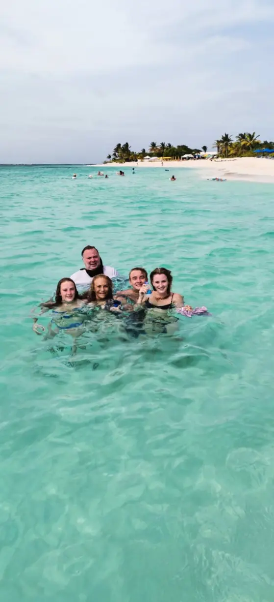 Family enjoying the water during a private charter in St Martin