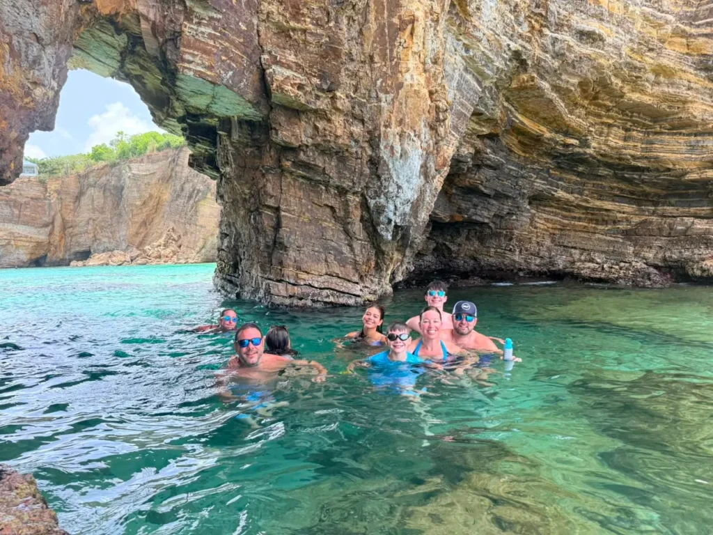 Family enjoying a private boat day in St Martin